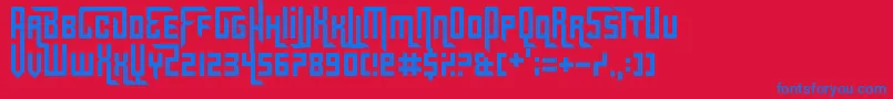 Weitere Informationen zur Gridlocked-Schriftart Gridlocked-Schriftart – Blaue Schriften auf rotem Hintergrund