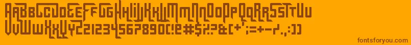 Gridlocked Font – Brown Fonts on Orange Background