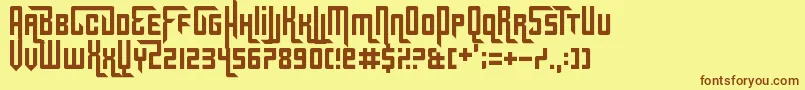 Gridlocked Font – Brown Fonts on Yellow Background