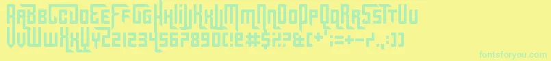 Czcionka Gridlocked – zielone czcionki na żółtym tle