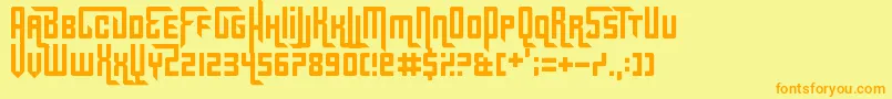 Gridlocked Font – Orange Fonts on Yellow Background