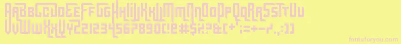 fuente Gridlocked – Fuentes Rosadas Sobre Fondo Amarillo