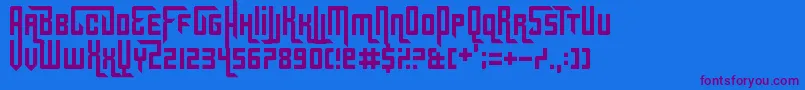 Gridlocked Font – Purple Fonts on Blue Background