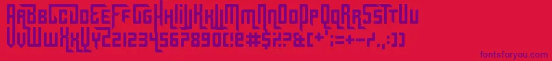 Шрифт Gridlocked – фиолетовые шрифты на красном фоне