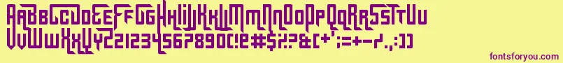 Gridlocked Font – Purple Fonts on Yellow Background