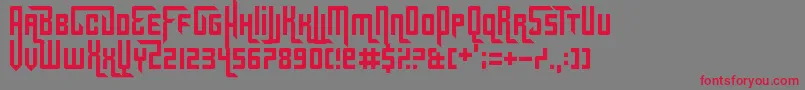 Gridlocked Font – Red Fonts on Gray Background