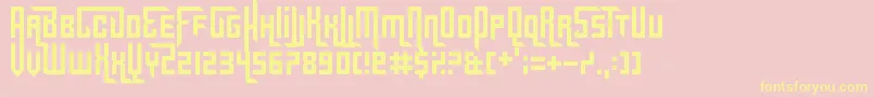 Gridlocked Font – Yellow Fonts on Pink Background
