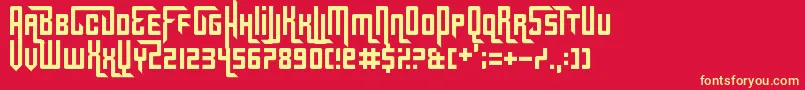 Gridlocked Font – Yellow Fonts on Red Background
