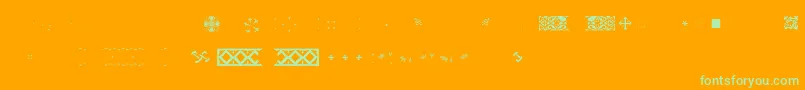 Pfornmtreasures2Layer5-Schriftart – Grüne Schriften auf orangefarbenem Hintergrund