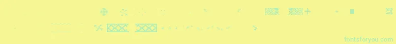 Czcionka Pfornmtreasures2Layer5 – zielone czcionki na żółtym tle