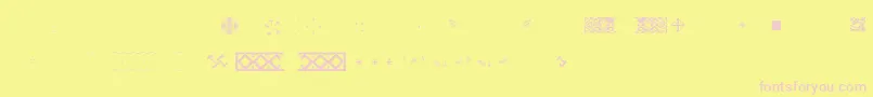 Pfornmtreasures2Layer5-fontti – vaaleanpunaiset fontit keltaisella taustalla