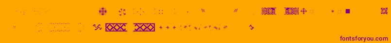Pfornmtreasures2Layer5-fontti – violetit fontit oranssilla taustalla