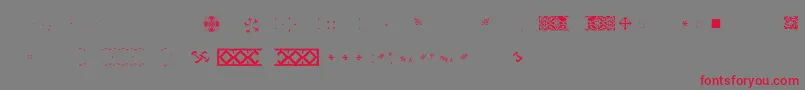 Pfornmtreasures2Layer5 Font – Red Fonts on Gray Background