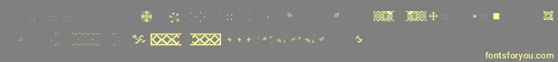 Pfornmtreasures2Layer5-Schriftart – Gelbe Schriften auf grauem Hintergrund