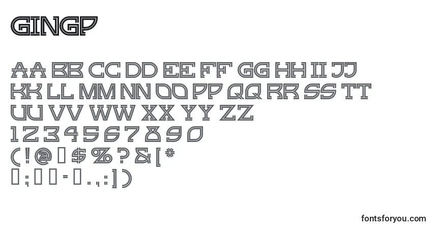 Шрифт Gingp – алфавит, цифры, специальные символы