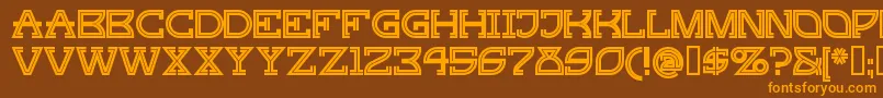 Gingp-Schriftart – Orangefarbene Schriften auf braunem Hintergrund