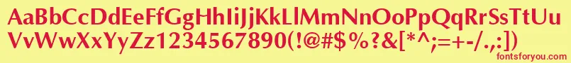 AgopusBold Font – Red Fonts on Yellow Background