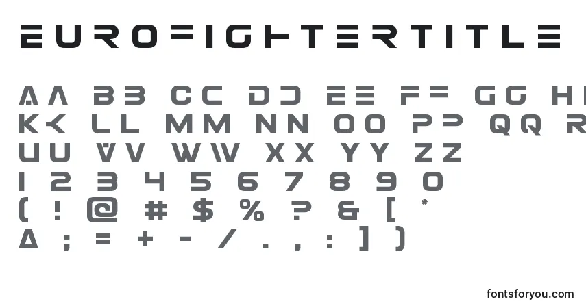 Eurofightertitle-fontti – aakkoset, numerot, erikoismerkit