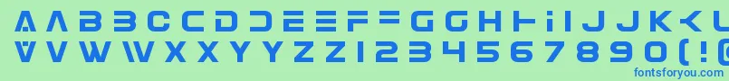 フォントEurofightertitle – 青い文字は緑の背景です。