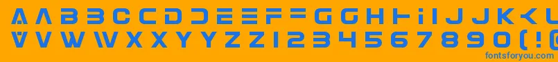 Eurofightertitle-fontti – siniset fontit oranssilla taustalla