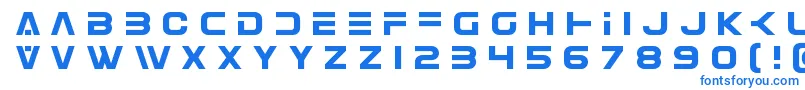 フォントEurofightertitle – 白い背景に青い文字