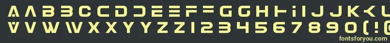 フォントEurofightertitle – 黒い背景に黄色の文字