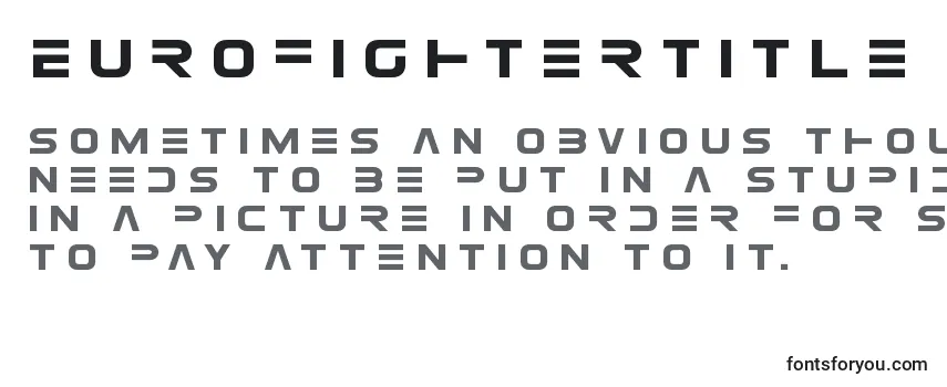 Eurofightertitle Font