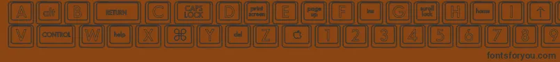 KeyboardKeyshoHollow Font – Black Fonts on Brown Background