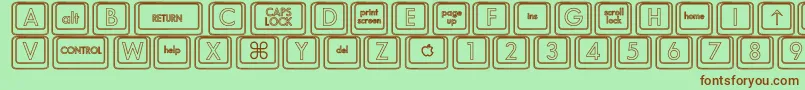 KeyboardKeyshoHollow Font – Brown Fonts on Green Background