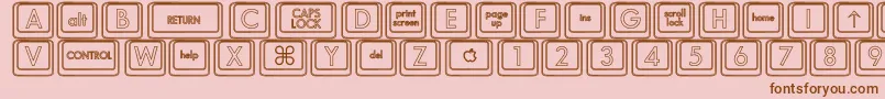 KeyboardKeyshoHollow Font – Brown Fonts on Pink Background