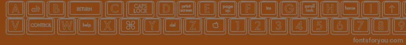 KeyboardKeyshoHollow Font – Gray Fonts on Brown Background