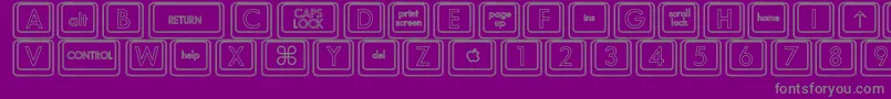 KeyboardKeyshoHollow-Schriftart – Graue Schriften auf violettem Hintergrund