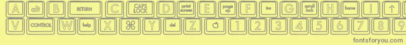 Czcionka KeyboardKeyshoHollow – szare czcionki na żółtym tle