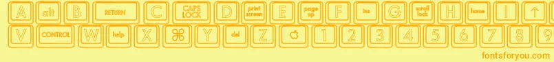 KeyboardKeyshoHollow Font – Orange Fonts on Yellow Background