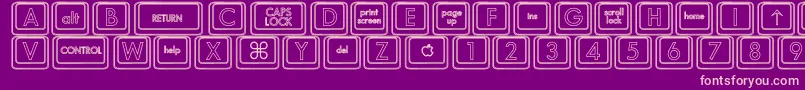 KeyboardKeyshoHollow-Schriftart – Rosa Schriften auf violettem Hintergrund