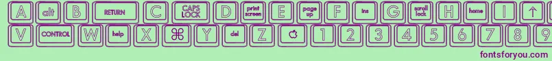 KeyboardKeyshoHollow Font – Purple Fonts on Green Background