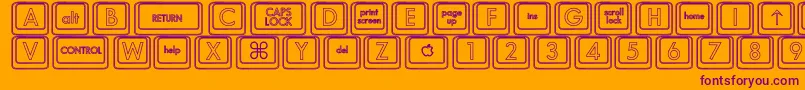 KeyboardKeyshoHollow Font – Purple Fonts on Orange Background