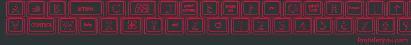 KeyboardKeyshoHollow Font – Red Fonts on Black Background