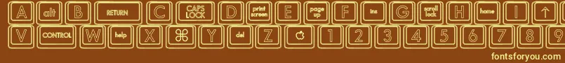 KeyboardKeyshoHollow Font – Yellow Fonts on Brown Background