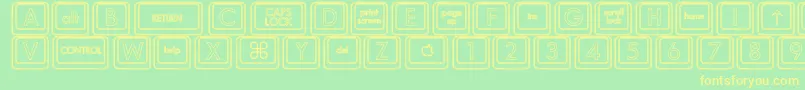 KeyboardKeyshoHollow Font – Yellow Fonts on Green Background