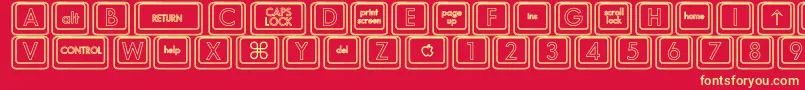 KeyboardKeyshoHollow Font – Yellow Fonts on Red Background