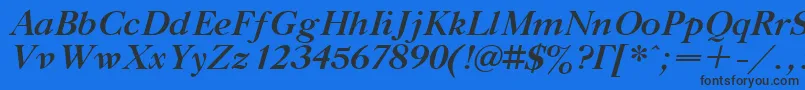 Saiba mais sobre a fonte TitleBoldItalic Fonte TitleBoldItalic – fontes pretas em um fundo azul