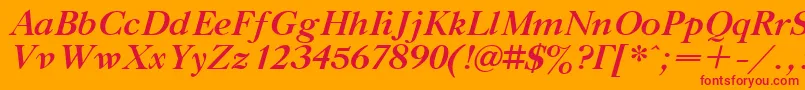 TitleBoldItalic Font – Red Fonts on Orange Background