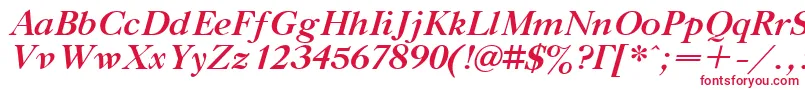 TitleBoldItalic Font – Red Fonts on White Background