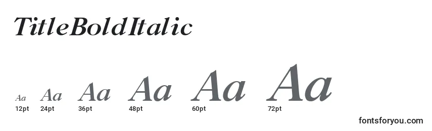 Размеры шрифта TitleBoldItalic