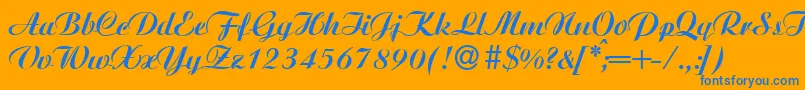 AgnesBold-Schriftart – Blaue Schriften auf orangefarbenem Hintergrund