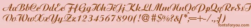 AgnesBold-Schriftart – Braune Schriften auf rosa Hintergrund