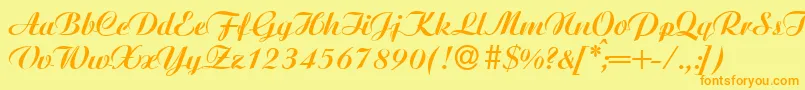 AgnesBold Font – Orange Fonts on Yellow Background