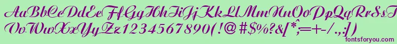 AgnesBold Font – Purple Fonts on Green Background