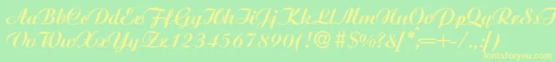 AgnesBold Font – Yellow Fonts on Green Background